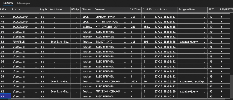 Find Active SQL Connections using SP_WHO2