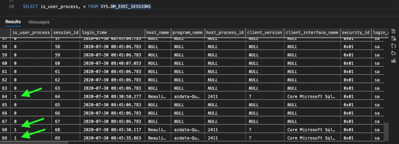 Find Active SQL Connections using SYS.DM_EXEC_SESSIONS