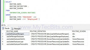 SQL Server: Search And Find Stored Procedure | My Tec Bits