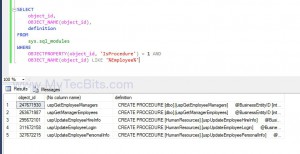 SQL Server: Search And Find Stored Procedure | My Tec Bits