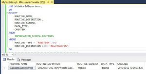 SQL Find User Defined Function Containing Text