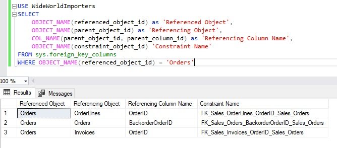 List Foreign Keys Referencing A Table 