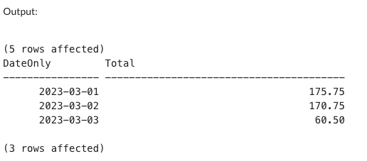 Group by datetime column without considering time