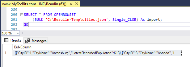 Select statement with OPENROWSET