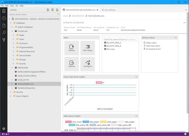 SQL Operations Studio