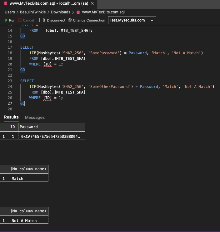 SHA2 256 hash code matching