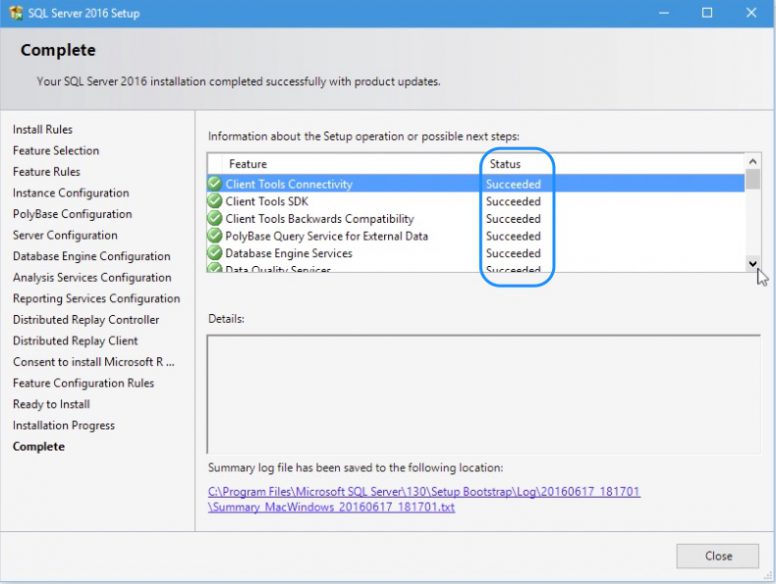 SQL Server 2016 Installation Step 17