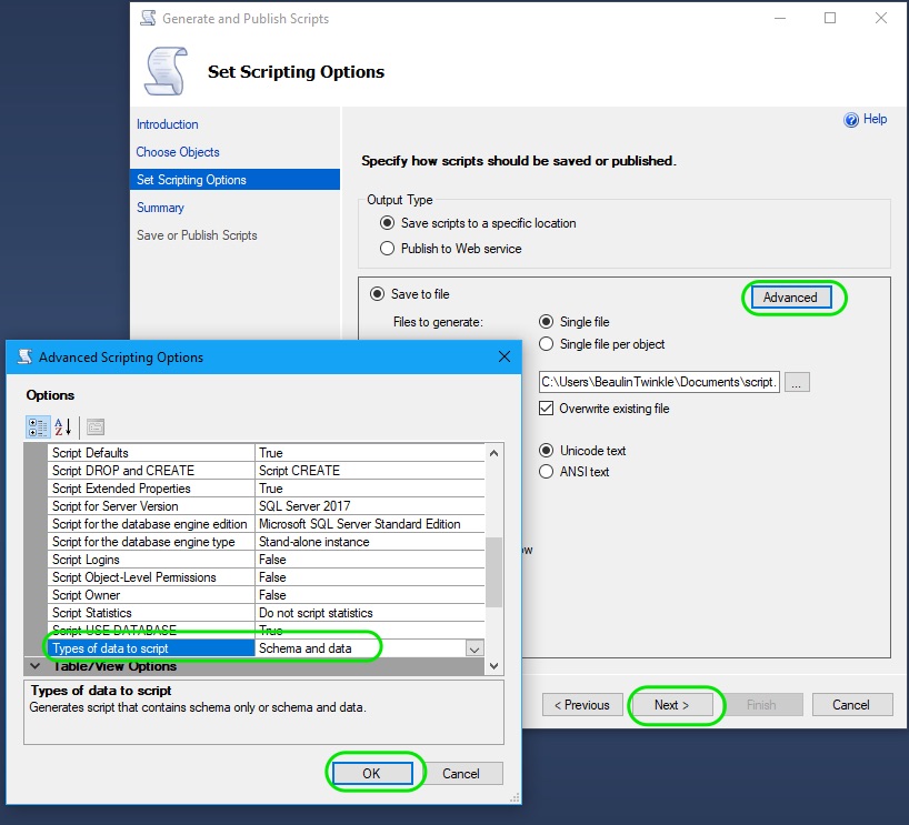 Auto Generate INSERT Statements in SQL Server 03