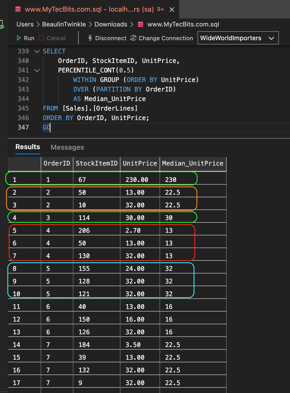 Calculate Median In SQL Server