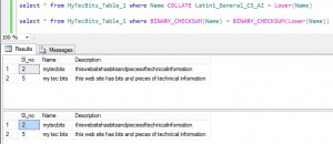 SQL Server Case Sensitive Search: Fetching lowercase or uppercase ...