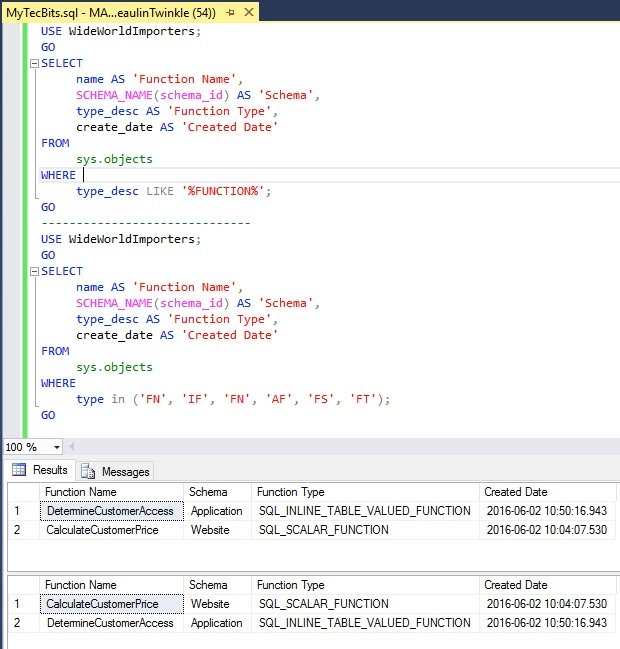 SQL Server Search And Find All User Defined Functions UDF 01