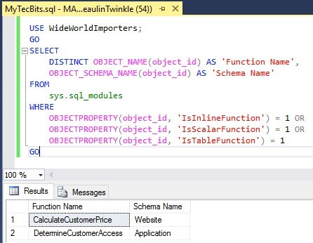 SQL Server Search And Find All User Defined Functions UDF 05