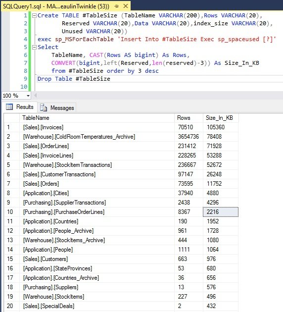 SQL Server Find Size Of Tables 02