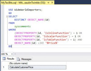 SQL Server Find User Defined Function By Name