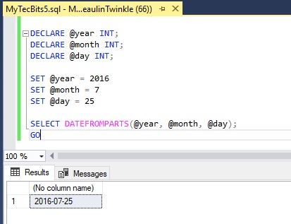 Generate A Date From Day, Month & Year