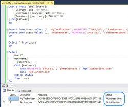 Hash Code Encryption with HASHBYTES in SQL Server | My Tec Bits