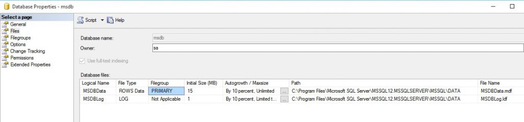 MSDB Database Location