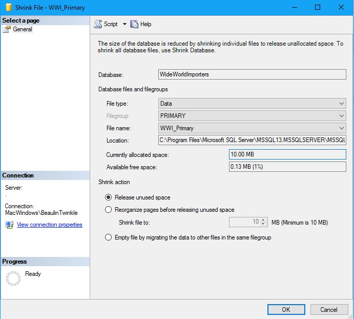 sql server - shrink database file 03