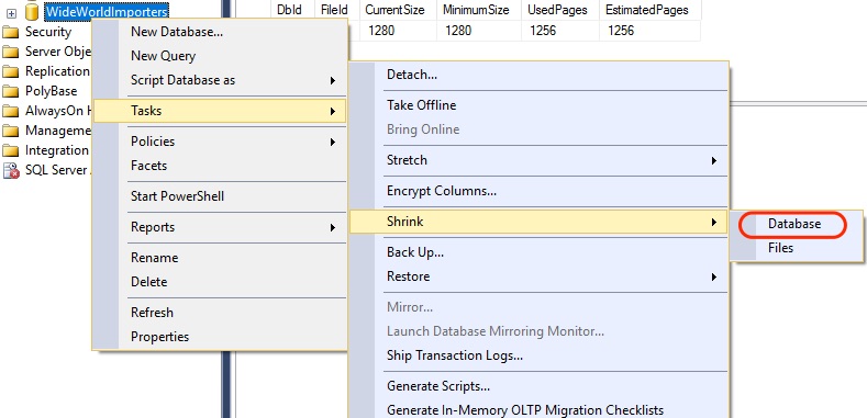 sql server - shrink database file 05