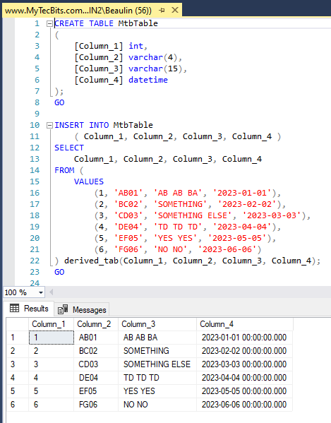 How to insert multiple records with a single SQL query?