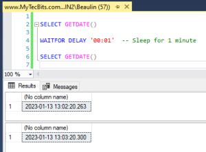 How to make SQL script to sleep? | My Tec Bits
