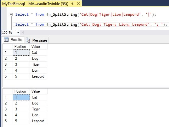 SQL Server: Split Delimited Strings Example