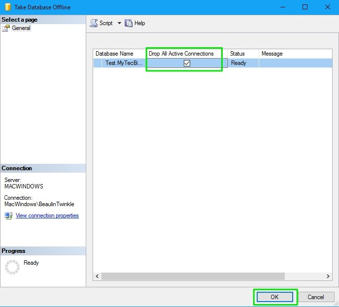 Taking Database Offline in SQL Server 02