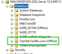 Taking Database Offline in SQL Server 03