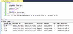 Getting database backup history in SQL Server