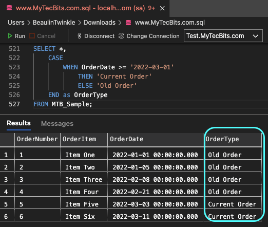 IF…THEN Operation In SELECT Statement