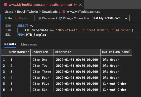 IF…THEN Operation In SELECT Statement