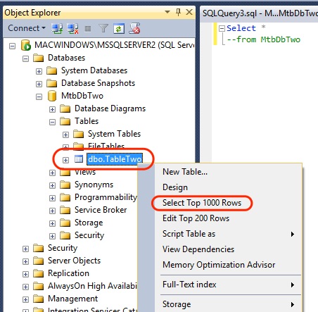 SSMS Query Editor List Table Records