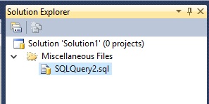 SSMS Solution Explorer Files