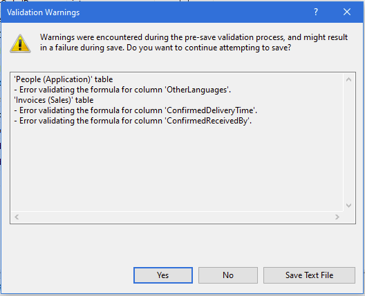 Save Changes After Editing A Table Design In SSMS