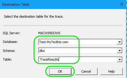 Saving Profiler Trace Results To A Table