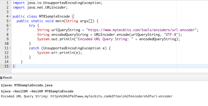 URL Encoding Using Java