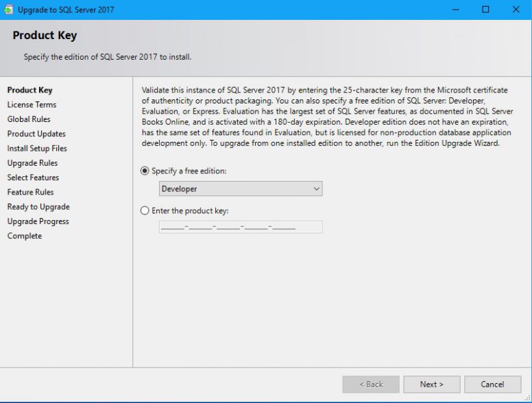 Upgrade SQL Server - Upgrade Instance