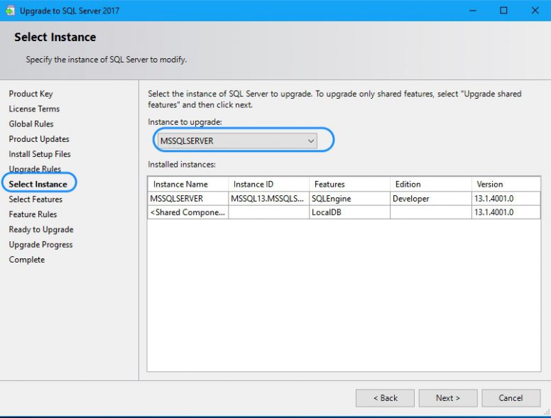 Upgrade SQL Server - Upgrade Instance 2