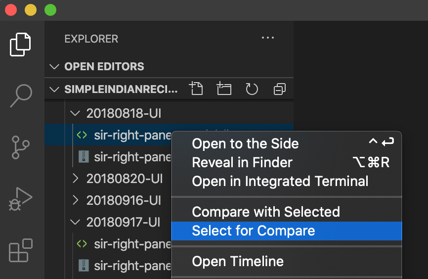 How to compare contents of two files in visual studio code my tec bits