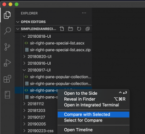 How to compare contents of two files in Visual Studio Code? | My Tec Bits