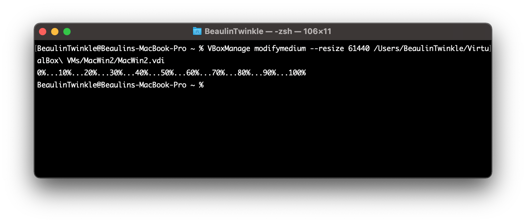 Increasing Disk Space Of Windows Guest OS In VirtualBox On Mac