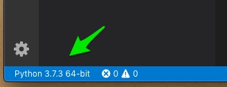 Python version at the bottom of VS Code window
