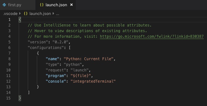 launch.json file