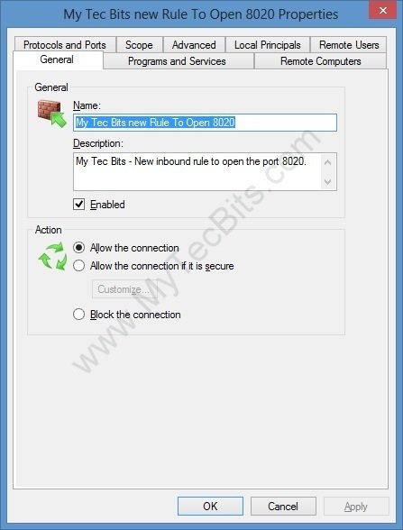 opening port in windows 8 firewall