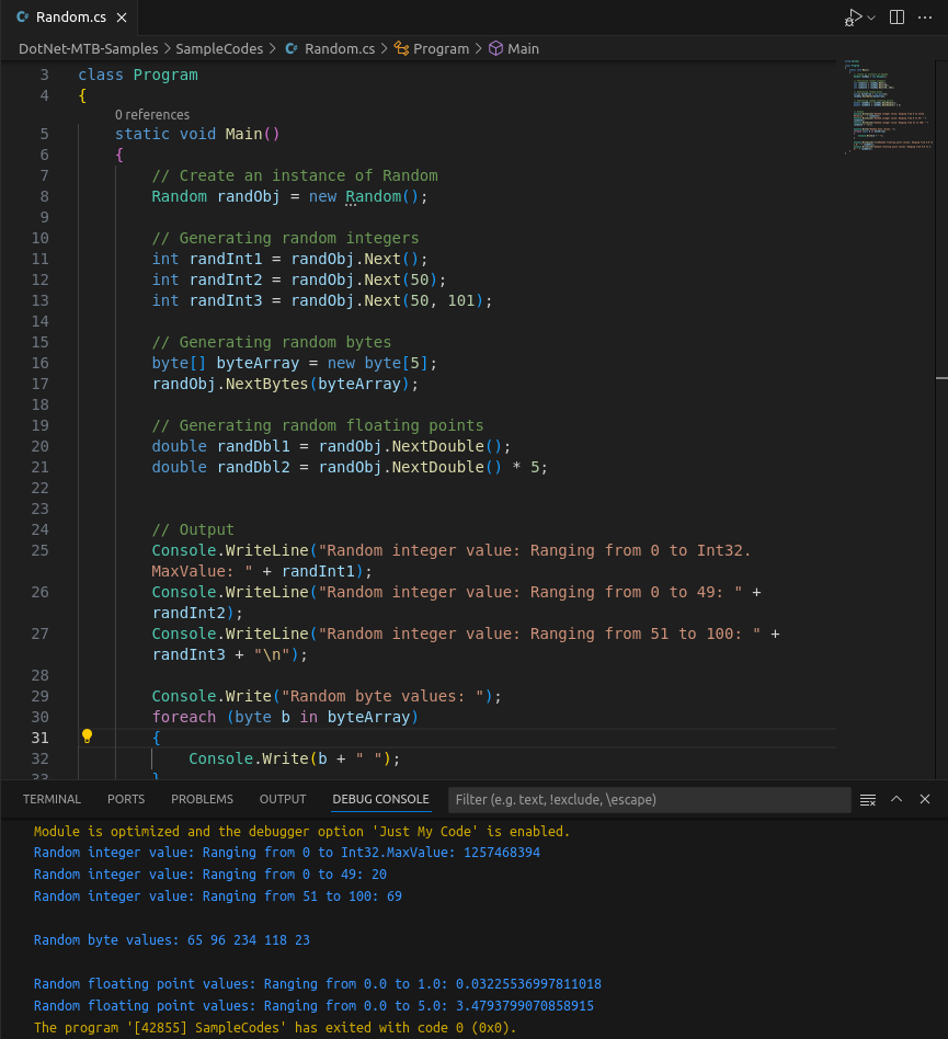 Generating random number in C# 