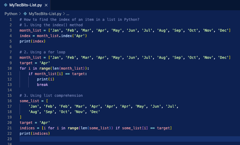 How to find the index of an item in a list in Python?