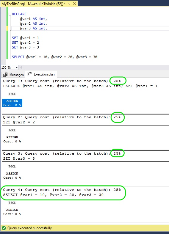 SELECT vs SET Performance in SQL Server